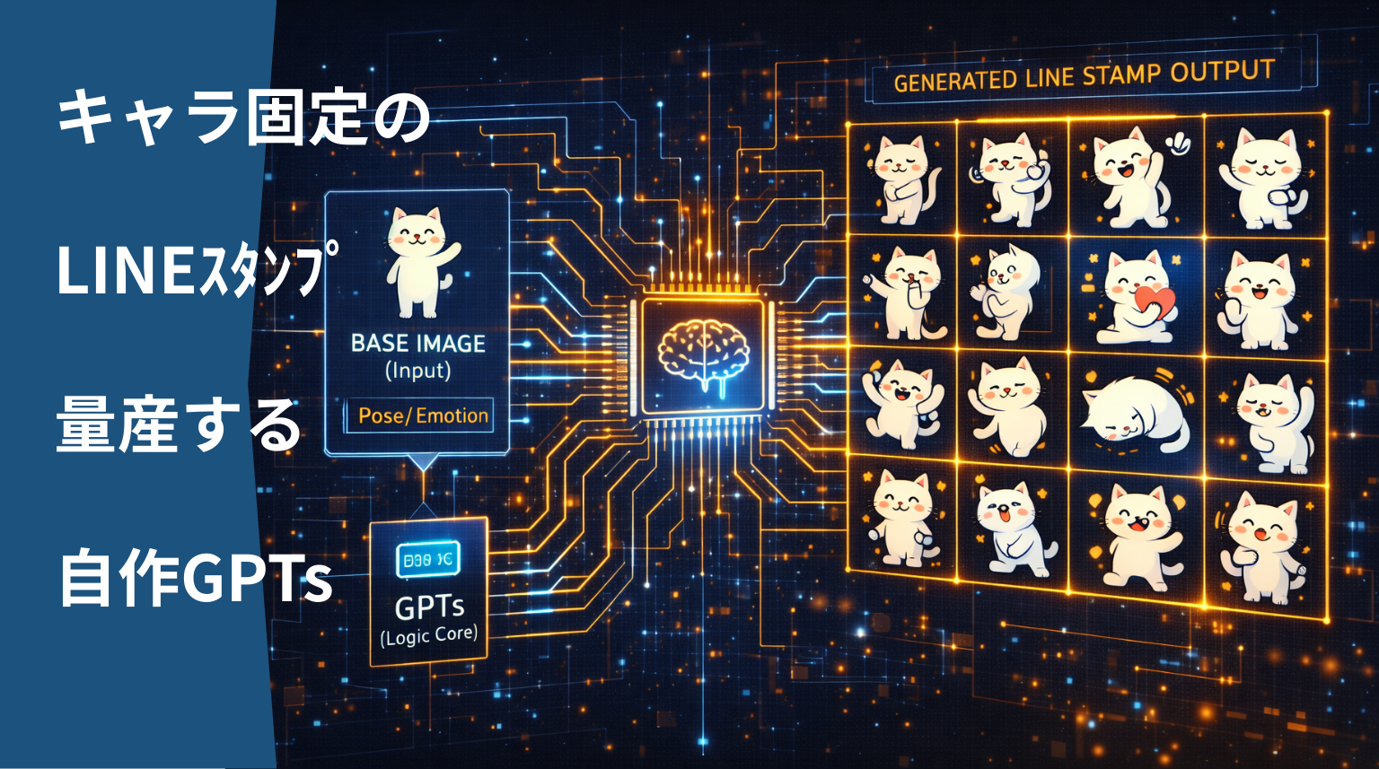 キャラ固定　LINEスタンプ 量産する　自作GPTs