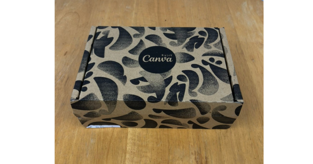 名刺が配達された時の箱（外観）