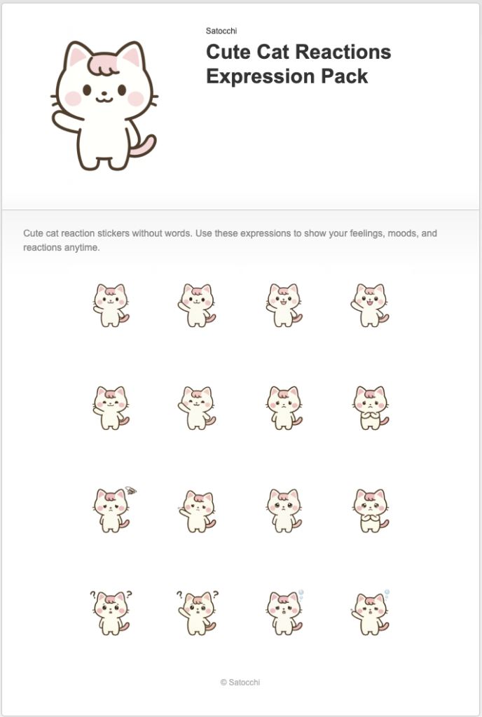 Cute Cat Reactions Expression Pack